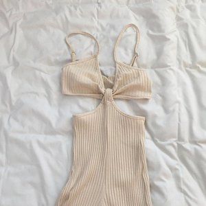 Audrey Cut out Jumpsuit/Romper - Beige - Size S